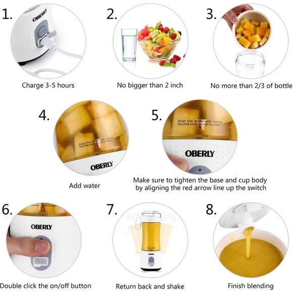 Blender for Shakes and Smoothies, Smoothie Personal Blender with 2000mAh USB - Picture 5 of 7